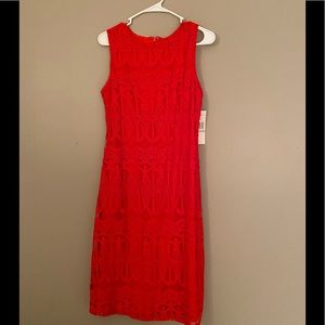 NWT Sharagano red lace dress